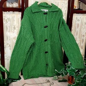 Aran Crafts 100% Merino wool sweater jacket XL